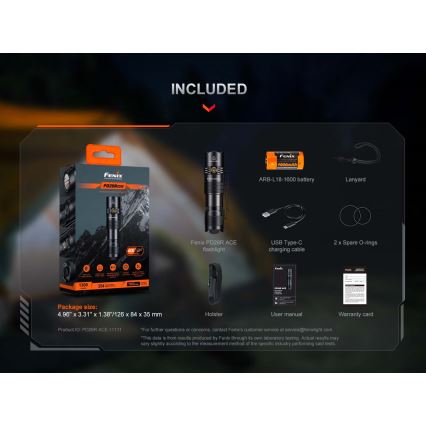 Fenix PD26RACE - LED Stmívatelná nabíjecí svítilna LED/USB 1600 mAh IP68 1300 lm 556 h černá