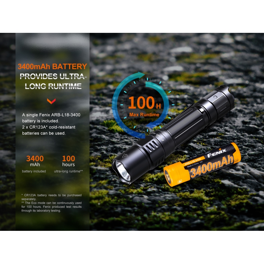 Fenix PD35R - LED Nabíjecí svítilna LED/USB/2xCR123A IP68 1700 lm 100 h 3400 mAh