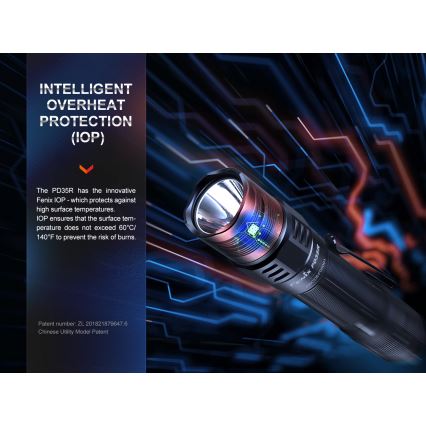 Fenix PD35R - LED Nabíjecí svítilna LED/USB/2xCR123A IP68 1700 lm 100 h 3400 mAh