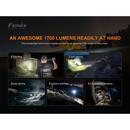 Fenix PD35V30 - LED Nabíjecí svítilna LED/USB/2xCR123A IP68 1700 lm 230 h 2600 mAh