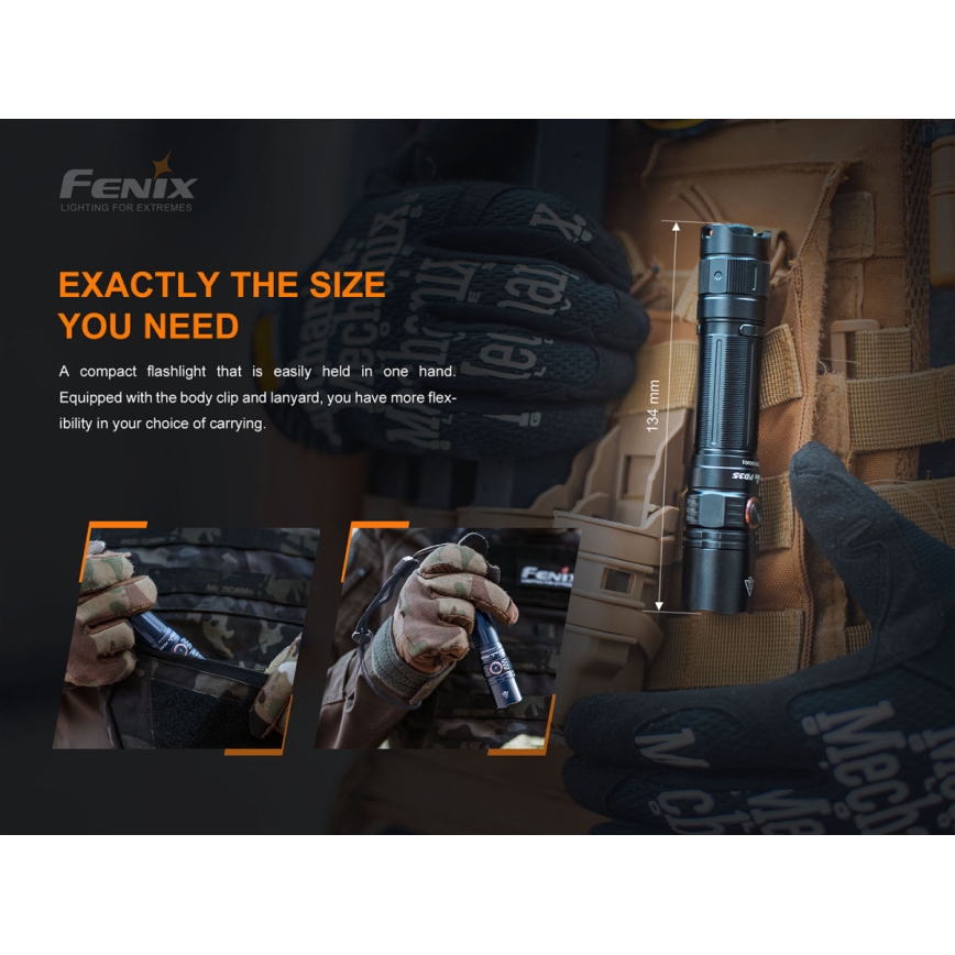 Fenix PD35V30 - LED Nabíjecí svítilna LED/USB/2xCR123A IP68 1700 lm 230 h 2600 mAh