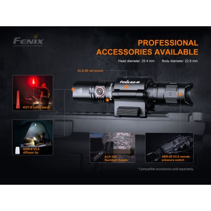 Fenix PD35V30 - LED Nabíjecí svítilna LED/USB/2xCR123A IP68 1700 lm 230 h 2600 mAh
