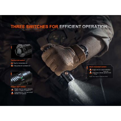 Fenix PD36RACE - LED Stmívatelná nabíjecí svítilna LED/USB 5000 mAh IP68 3000 lm 63,45 h černá