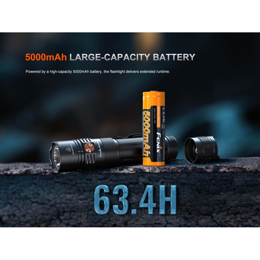 Fenix PD36RACE - LED Stmívatelná nabíjecí svítilna LED/USB 5000 mAh IP68 3000 lm 63,45 h černá