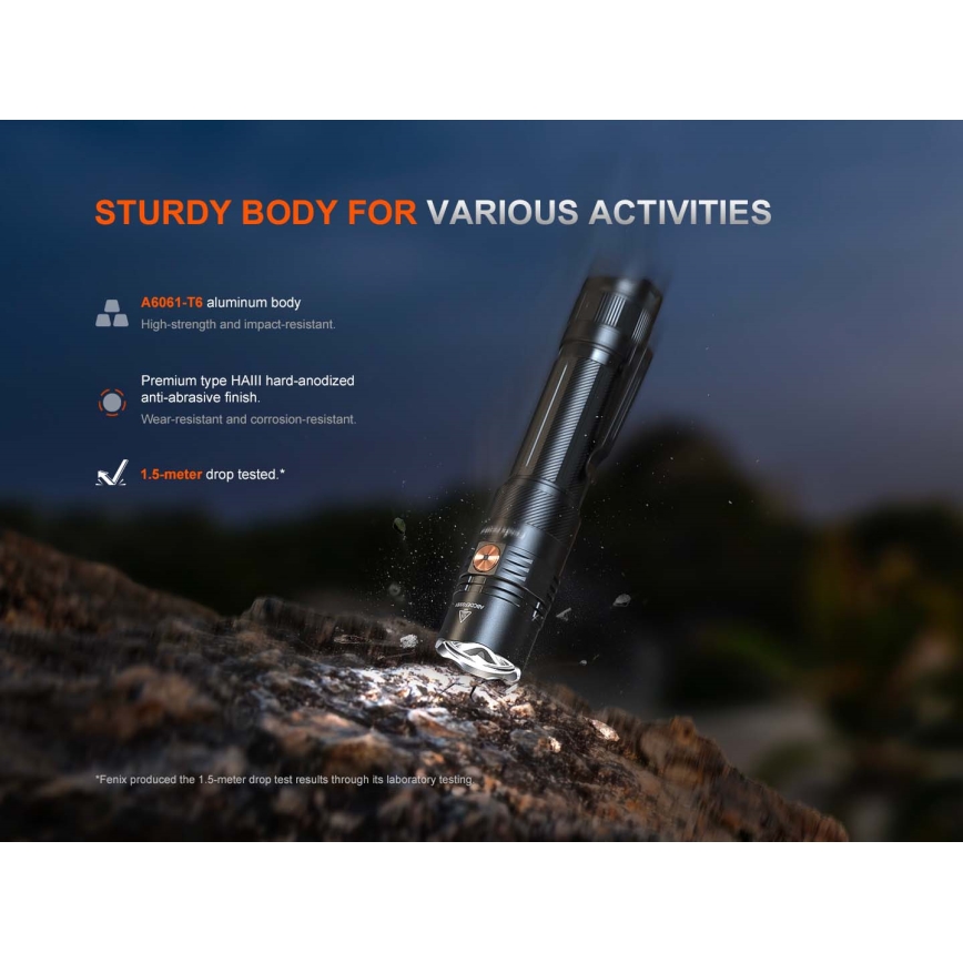 Fenix PD36RACE - LED Stmívatelná nabíjecí svítilna LED/USB 5000 mAh IP68 3000 lm 63,45 h černá