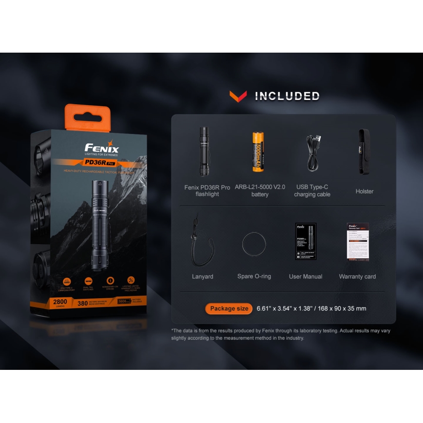 Fenix PD36RPRO - LED Taktická nabíjecí svítilna LED/USB IP68 2800 lm 42 h 5000 mAh