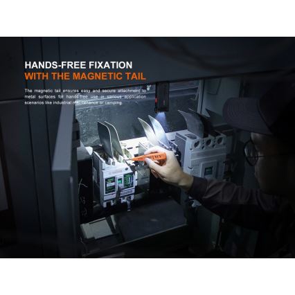 Fenix SW05RREDBLC - LED Stmívatelná nabíjecí svítilna LED/USB IPX6 150 lm 49 h černá