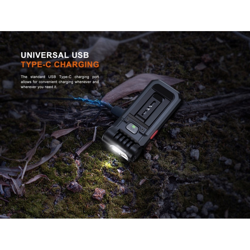 Fenix SW05RREDBLC - LED Stmívatelná nabíjecí svítilna LED/USB IPX6 150 lm 49 h černá