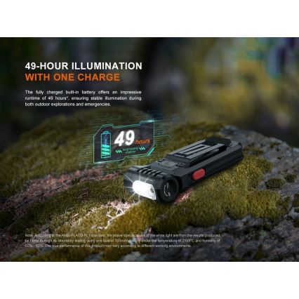 Fenix SW05RREDBLC - LED Stmívatelná nabíjecí svítilna LED/USB IPX6 150 lm 49 h černá