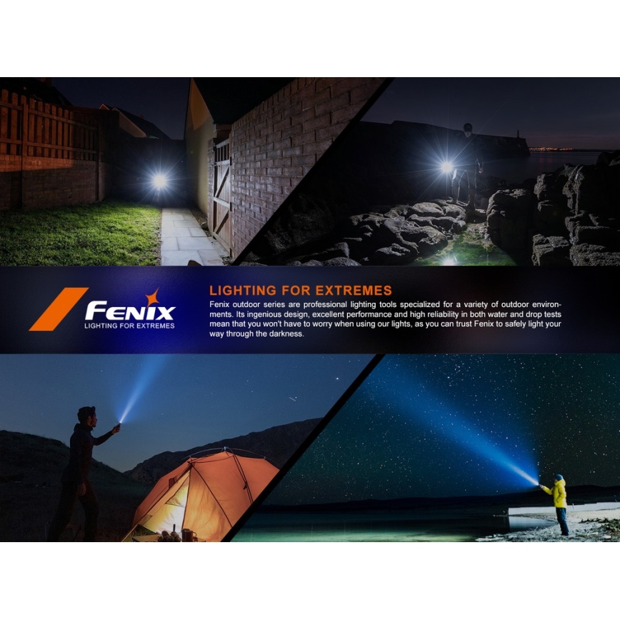 Fenix SW05RREDBLC - LED Stmívatelná nabíjecí svítilna LED/USB IPX6 150 lm 49 h černá