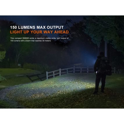 Fenix SW05RUVBLC - LED Stmívatelná nabíjecí svítilna LED/USB IPX6 150 lm 49 h 700 mAh černá