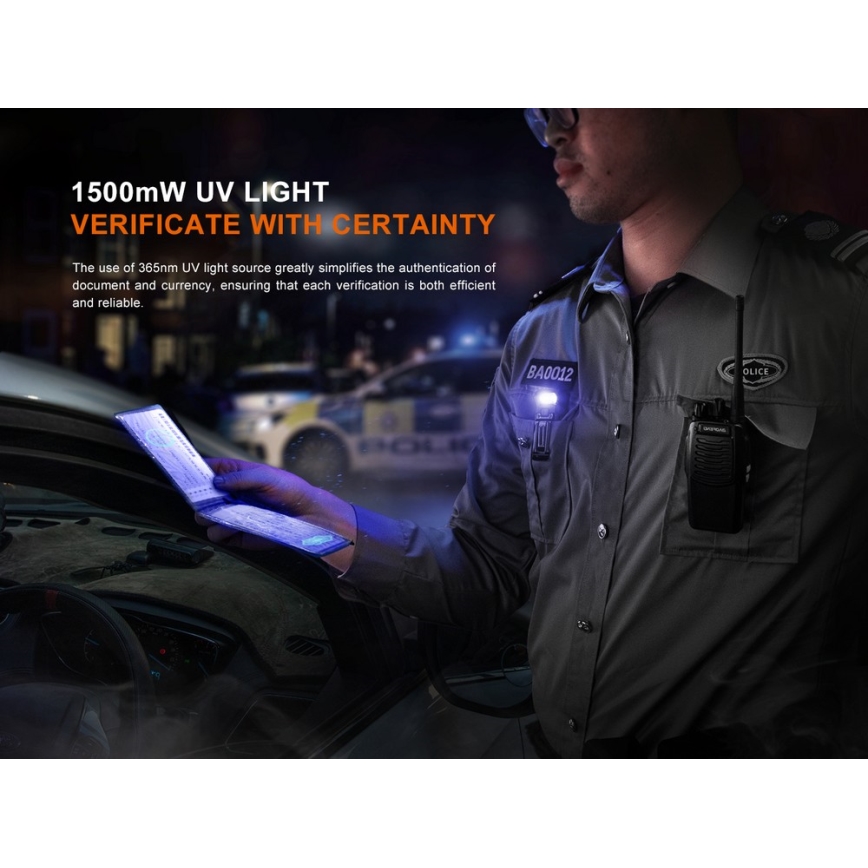 Fenix SW05RUVBLC - LED Stmívatelná nabíjecí svítilna LED/USB IPX6 150 lm 49 h 700 mAh černá