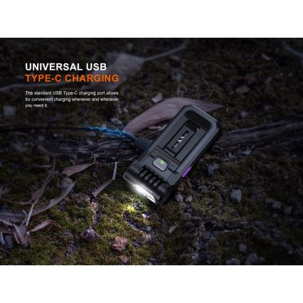 Fenix SW05RUVBLC - LED Stmívatelná nabíjecí svítilna LED/USB IPX6 150 lm 49 h 700 mAh černá