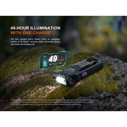 Fenix SW05RUVBLC - LED Stmívatelná nabíjecí svítilna LED/USB IPX6 150 lm 49 h 700 mAh černá