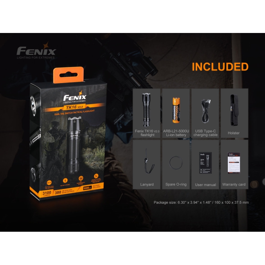 Fenix TK16V20 - LED Nabíjecí svítilna LED/1x21700 IP68 3100 lm 43 h