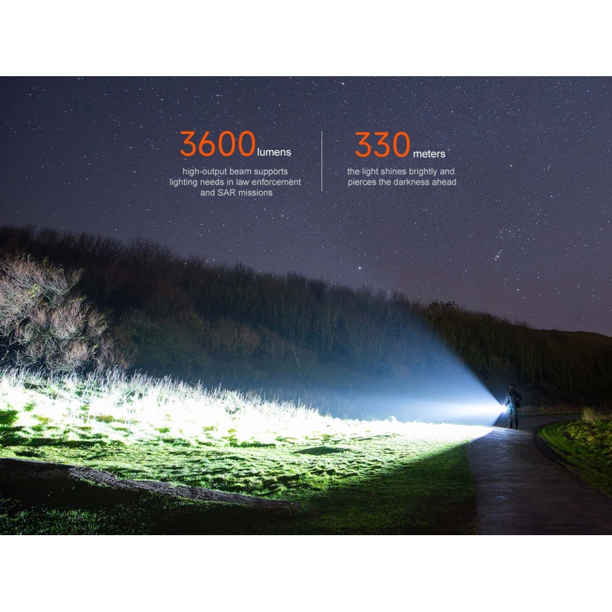 Fenix TK17BLK - LED Stmívatelná nabíjecí svítilna LED/USB 6000 mAh IP68 3600 lm 60 h černá