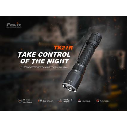 Fenix TK21RBLK - LED Stmívatelná nabíjecí svítilna LED/USB 6000 mAh IP68 3600 lm 72,5 h černá