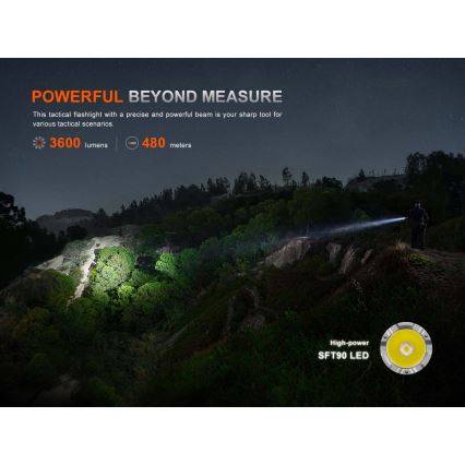 Fenix TK21RBLK - LED Stmívatelná nabíjecí svítilna LED/USB 6000 mAh IP68 3600 lm 72,5 h černá