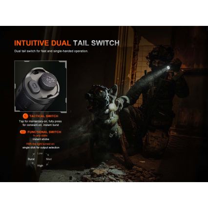 Fenix TK21RBLK - LED Stmívatelná nabíjecí svítilna LED/USB 6000 mAh IP68 3600 lm 72,5 h černá