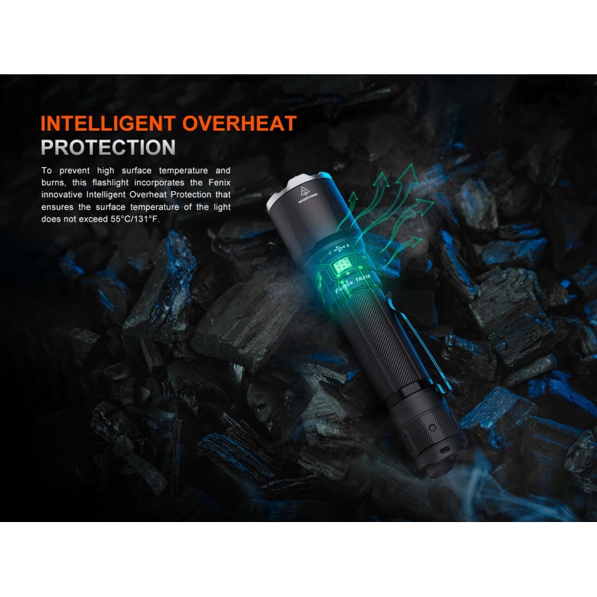 Fenix TK21RBLK - LED Stmívatelná nabíjecí svítilna LED/USB 6000 mAh IP68 3600 lm 72,5 h černá