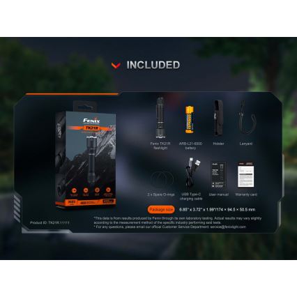 Fenix TK21RBLK - LED Stmívatelná nabíjecí svítilna LED/USB 6000 mAh IP68 3600 lm 72,5 h černá