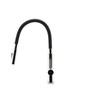 FERRO - Dřezová baterie s flexibilním ramínkem lesklý chrom/černá