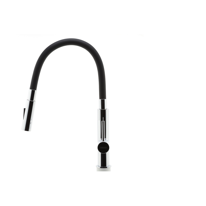 FERRO - Dřezová baterie s flexibilním ramínkem lesklý chrom/černá