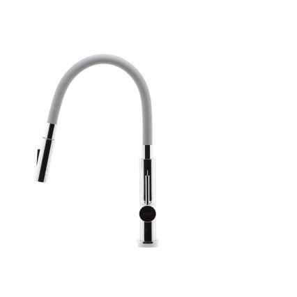 FERRO - Dřezová baterie s flexibilním ramínkem lesklý chrom/šedá