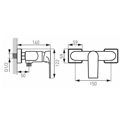 FERRO - Sprchová baterie ALGEO SQUARE lesklý chrom