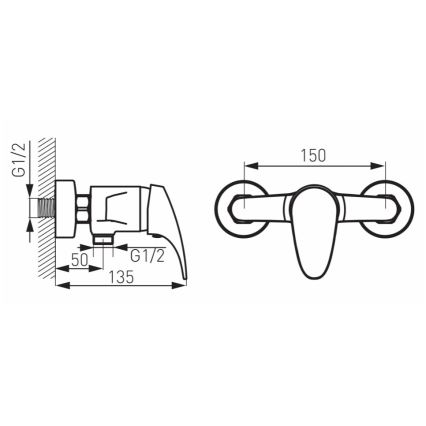 FERRO - Sprchová baterie ONE lesklý chrom