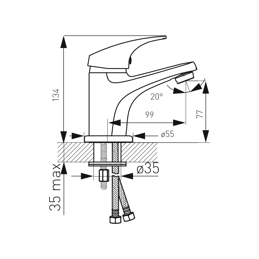 FERRO - Umyvadlová baterie + výpusť ONE lesklý chrom