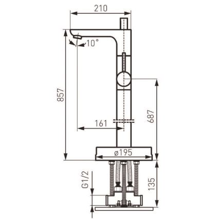 FERRO - Volně stojící vanová sada s baterií FIESTA lesklý chrom