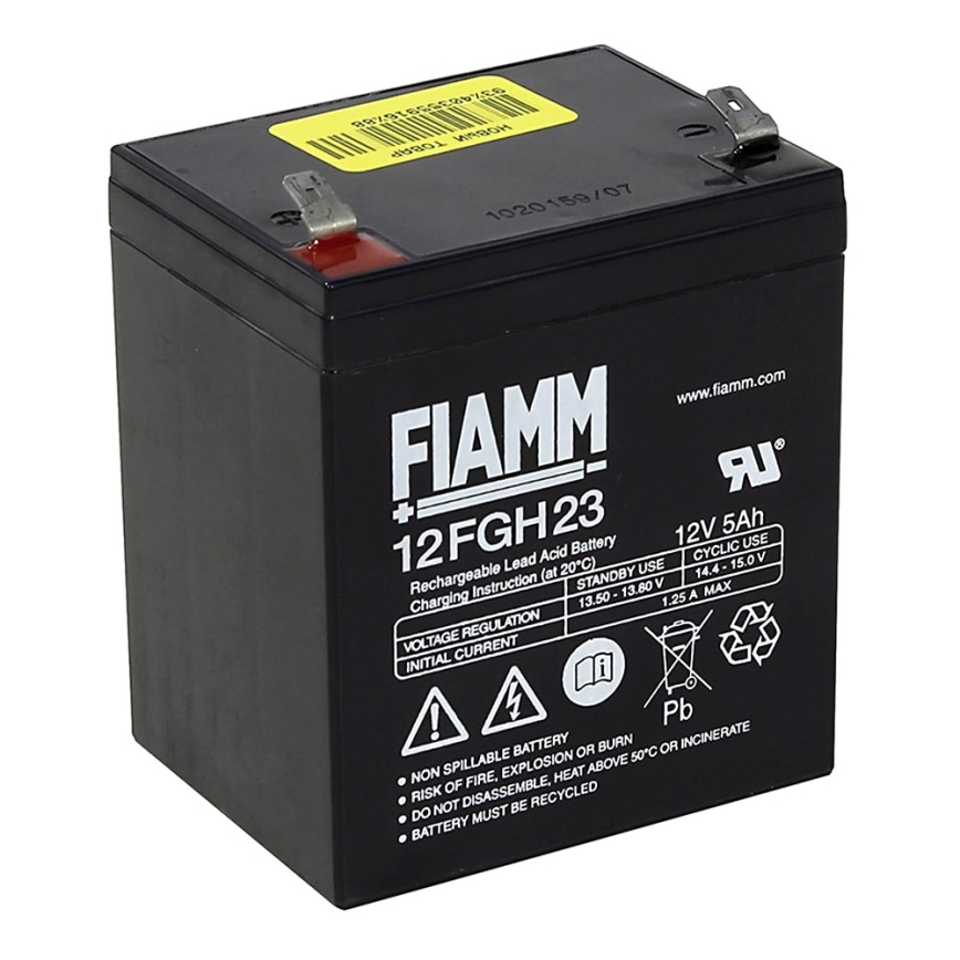 Fiamm 12FGH23 - Olověný akumulátor 12V/5Ah/faston 6,3mm