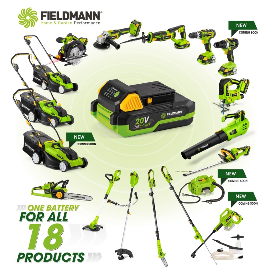 Fieldmann - Akumulátorová vrtačka 2000 mAh 20V + rychlonabíjecí stanice