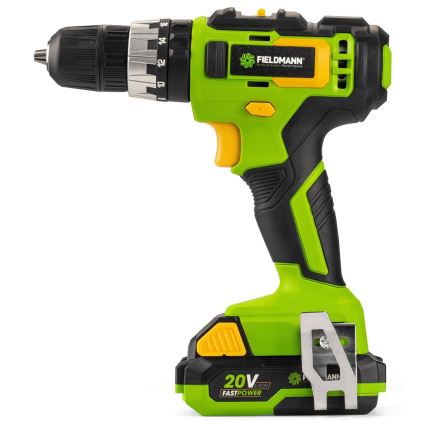 Fieldmann - Akumulátorová vrtačka 2000 mAh 20V + rychlonabíjecí stanice