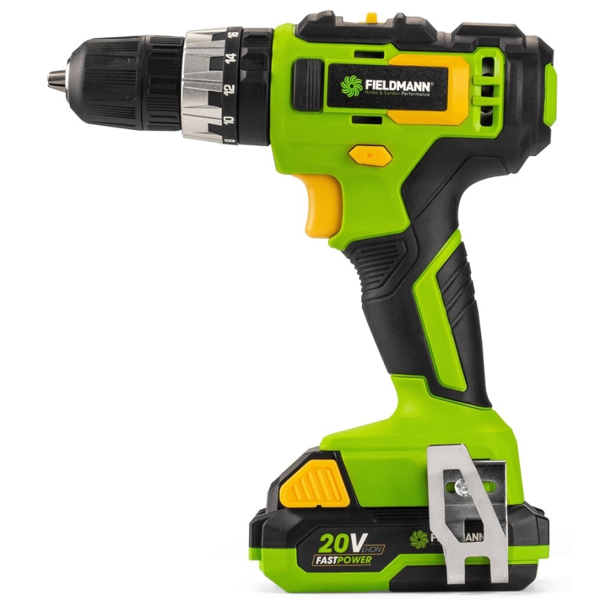 Fieldmann - Akumulátorová vrtačka 2000 mAh 20V + rychlonabíjecí stanice