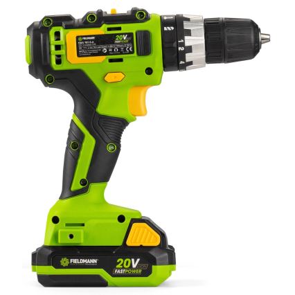 Fieldmann - Akumulátorová vrtačka 2000 mAh 20V + rychlonabíjecí stanice