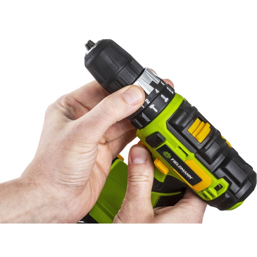 Fieldmann - Akumulátorová vrtačka 2000 mAh 20V + rychlonabíjecí stanice