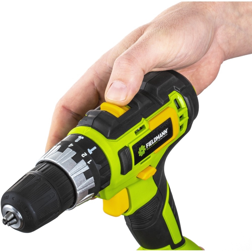 Fieldmann - Akumulátorová vrtačka 2000 mAh 20V + rychlonabíjecí stanice