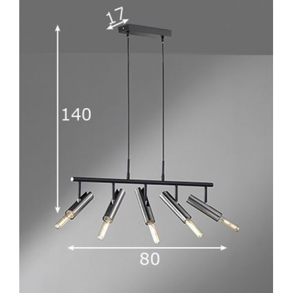 Fischer & Honsel 60369 - Lustr na lanku DEAN 5xE27/25W/230V