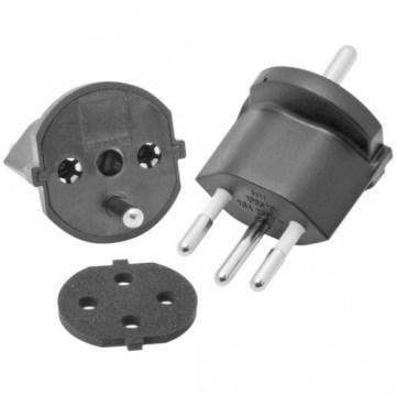 Fixní adaptér pro Švýcarsko SCHUKO/J 230V IP44 černá