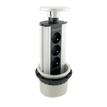 Fktechnics 4731675 - Přípojný zásuvkový sloupek pro desku stolu 3x230V Fktechnics 4731675 - Přípojný zásuvkový sloupek pro desku stolu 3x230V