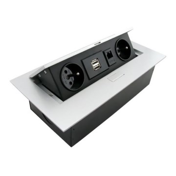 Fktechnics 4731728 - Zásuvková lišta 2x230V/2xUSB/1xRJ45 Fktechnics 4731728 - Zásuvková lišta 2x230V/2xUSB/1xRJ45