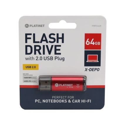 Flash Disk USB 64GB červená