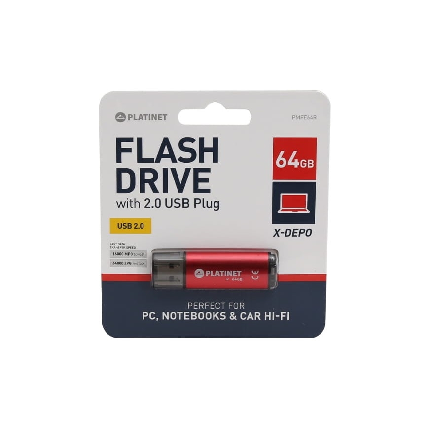 Flash Disk USB 64GB červená