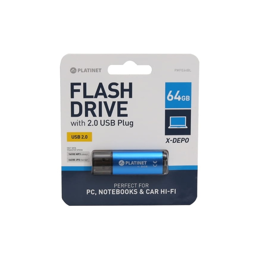 Flash Disk USB 64GB modrá