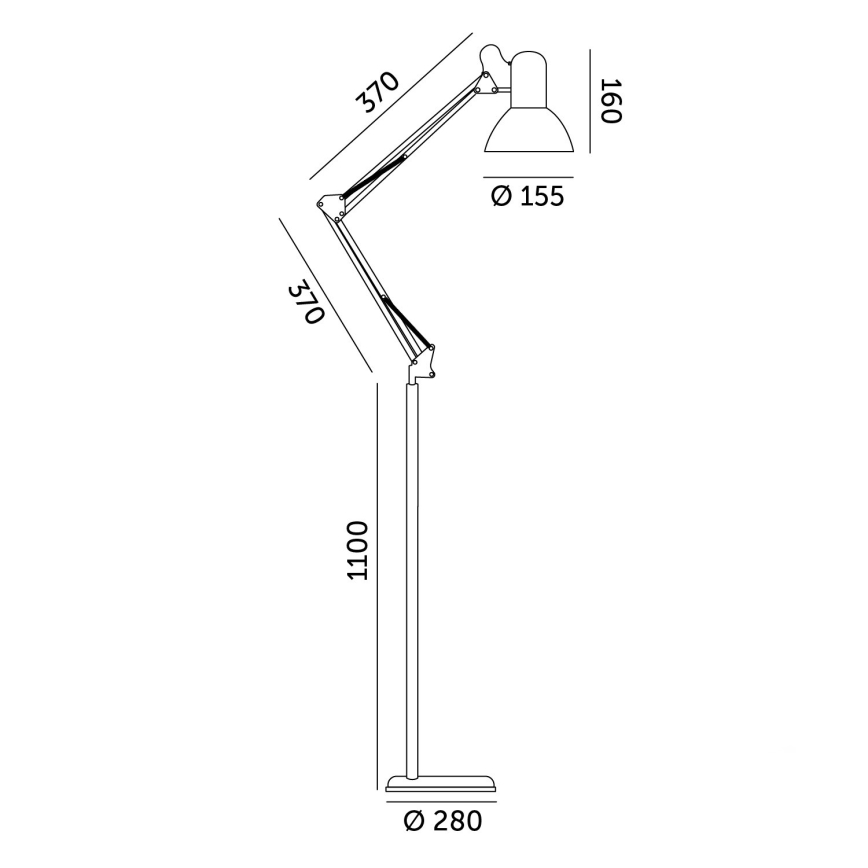Flexibilní stojací lampa AURIQ 1xE27/60W/230V 184 cm černá