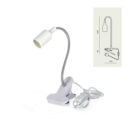 Flexibilní stolní lampa s klipem CLIP 1xE27/30W/230V bílá