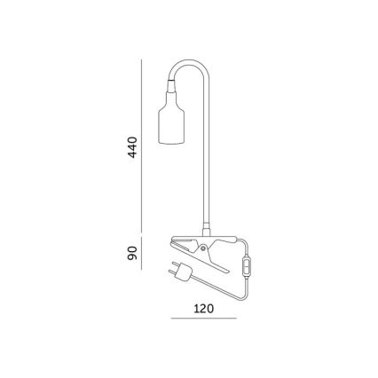 Flexibilní stolní lampa s klipem pro pěstování rostlin PLANTY 1xE27/30W/230V bílá