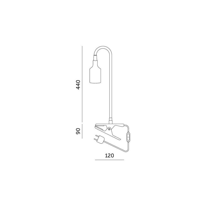 Flexibilní stolní lampa s klipem pro pěstování rostlin PLANTY 1xE27/30W/230V bílá